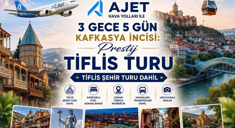 İstanbul Sabiha Gökçen Kalkışlı AJET Hava Yolları ile Kafkasya İncisi: Prestij Tiflis Turu